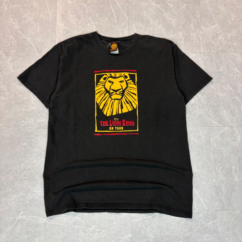 Disney The Lion King On Tour Vintage Graphic T-Shirt Mens Large Black Broadway